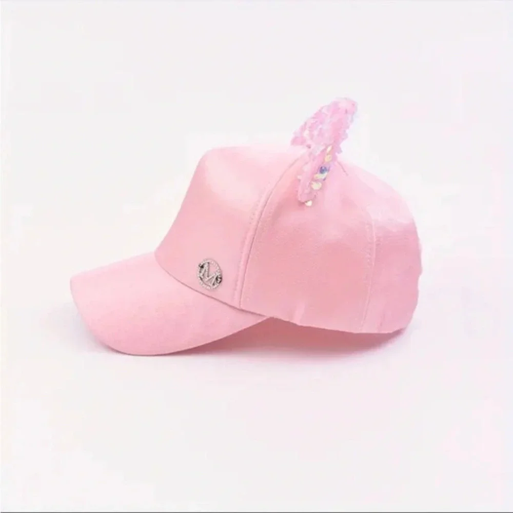 Disney Minnie Mouse Light Pink Baseball Hat Rhinestone Ears NWT